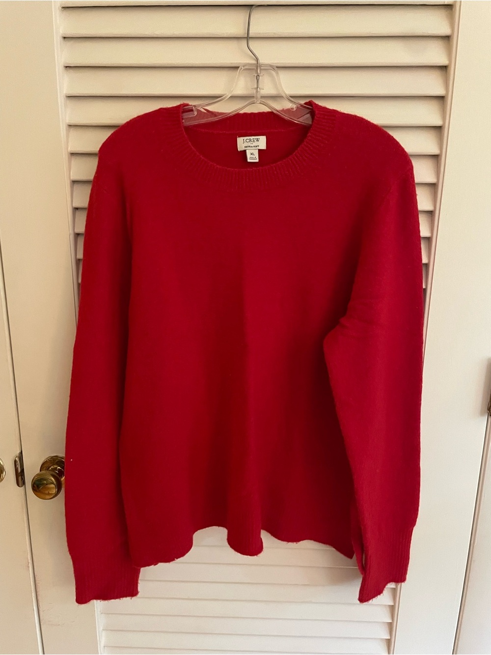 J. Crew Bright Red Crewneck Sweater